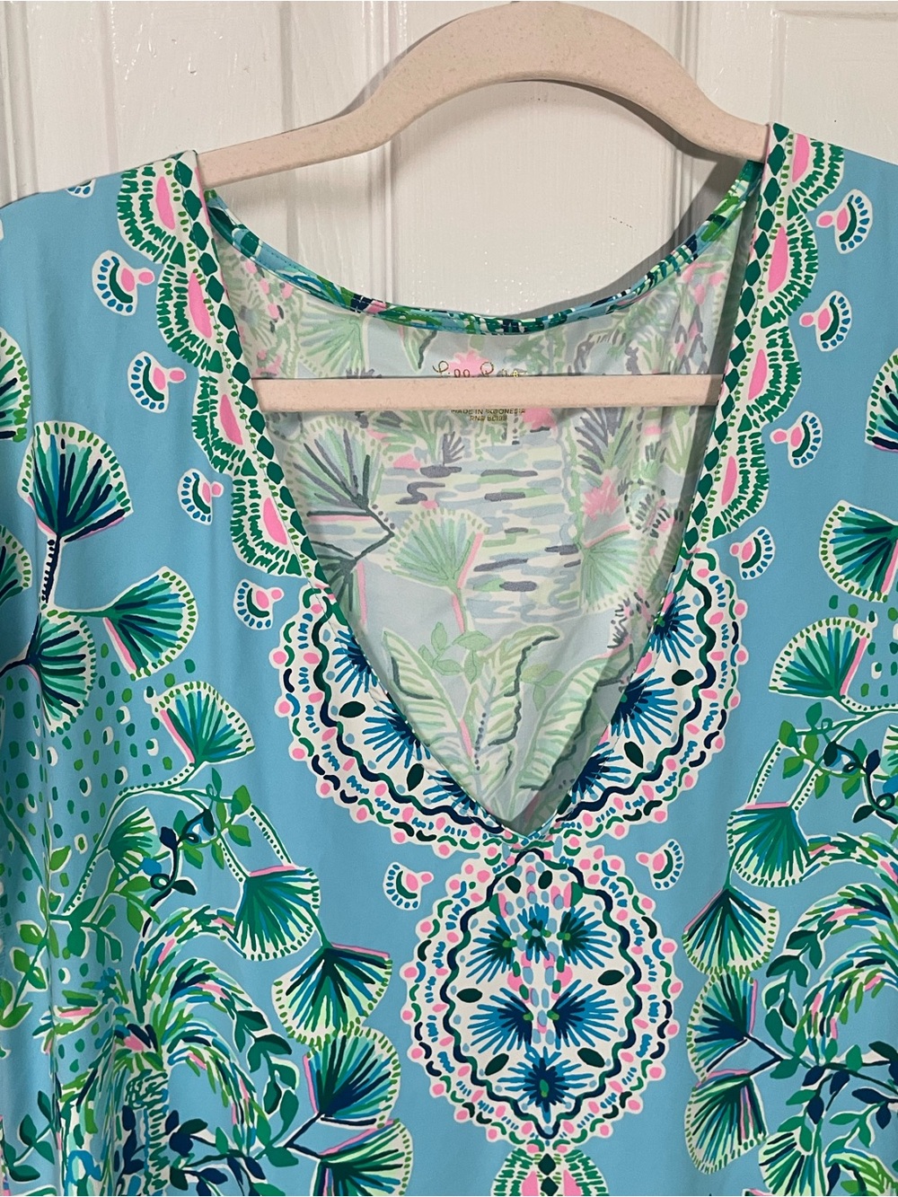 Lilly Pulitzer Coverup Dress Women's Medium Talli V-Neck Colorful Preppy Resort - Picture 5 of 8